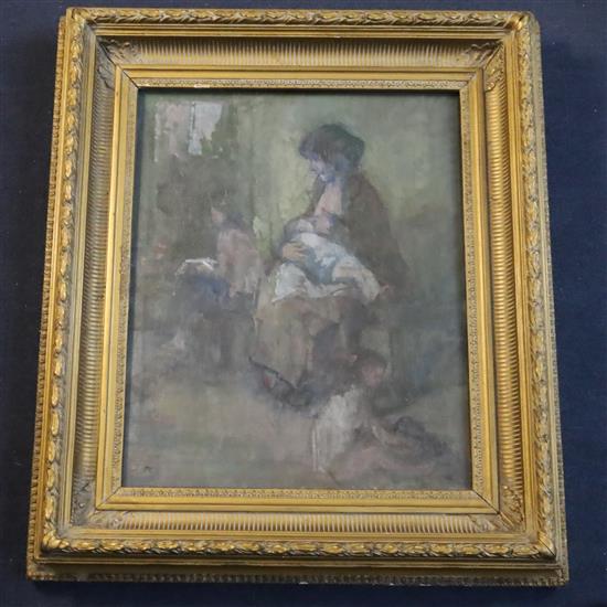 § Peter Greenham (1909-1992) Mother and child in the kitchen, 1983 16.5 x 13.5in.